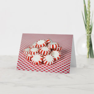 Peppermint Candy on gingham Holiday Card