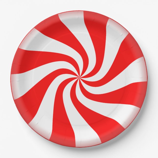 Peppermint Candy Paper Plate (Front)