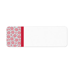Peppermint Candy Red and Blue Holiday Return Address Label