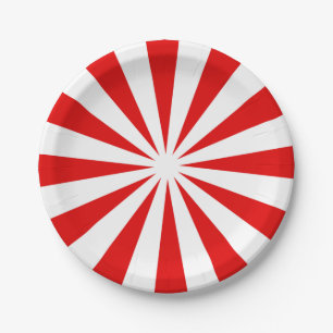 Peppermint Candy Red White Stripe Paper Plate
