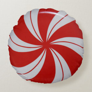 Peppermint Candy Round Cushion