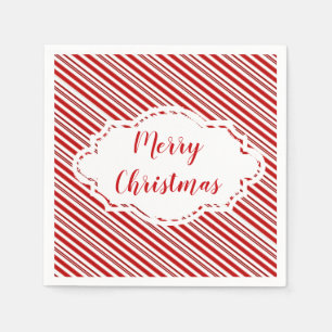 Peppermint candy stripe personalised   napkin