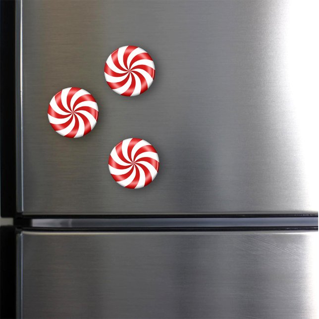 Peppermint Candy Swirl  Magnet (Add some Holiday cheer to your fridge with peppermint candy magnets.)