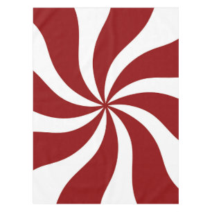 Peppermint Candy Swirl Red and White Tablecloth