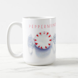 PEPPERMINT CANDY Tall White Mug + Text