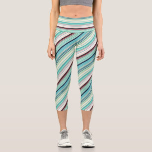 Peppermint Cascade Striped Capri Leggings