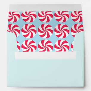 Peppermint Christmas Blue Envelope