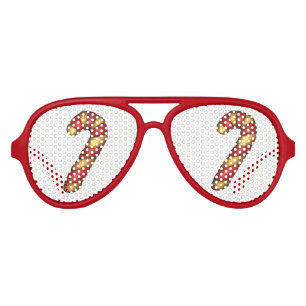 Peppermint Christmas Cookie Red Candy Cane Holiday Aviator Sunglasses