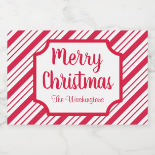 Peppermint Christmas Food Beverage Kitchen Label