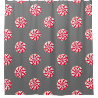 Peppermint Christmas Shower Curtain