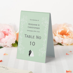 Peppermint Coloured Bride And Groom Design Wedding