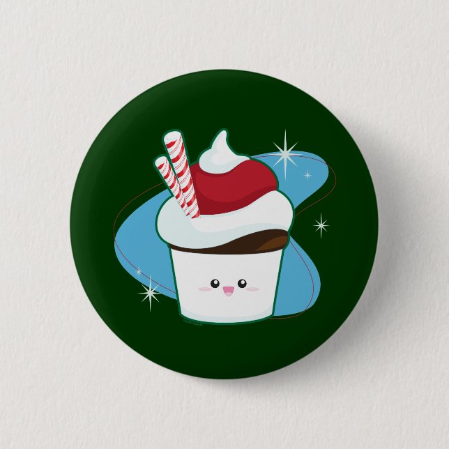 Peppermint Cupcake 6 Cm Round Badge (Front)