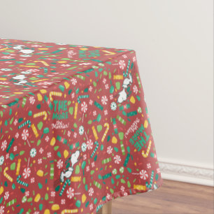 Peppermint Dreams Snoopy Candy Pattern Tablecloth