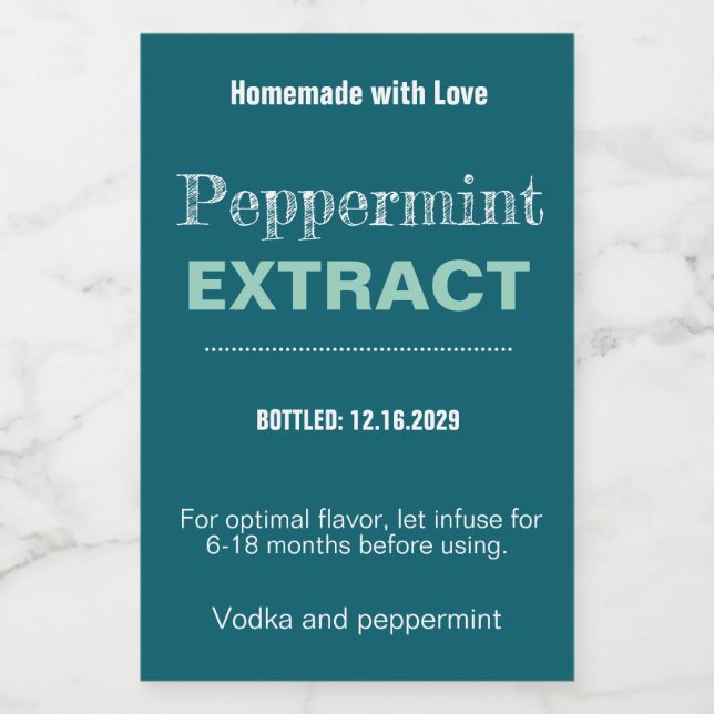 Peppermint Extract Modern Label Sticker VLL1rt (Single Label)