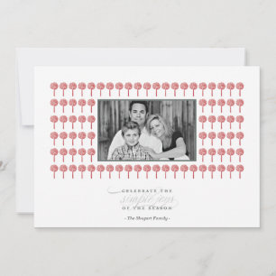 Peppermint Geisha Pattern Holiday Photo Card