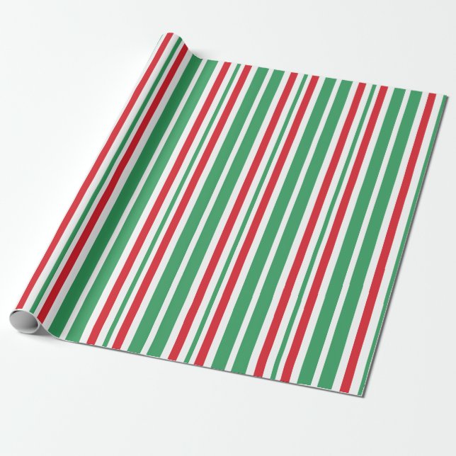 Peppermint Green Christmas Candy Wrapping Paper (Unrolled)