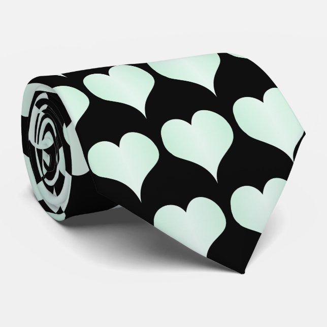Peppermint Hearts Design Tie (Rolled)