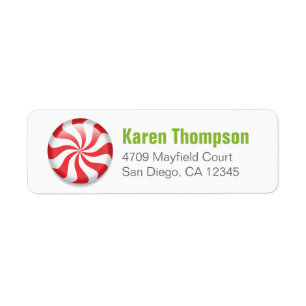 Peppermint Holiday Address Labels