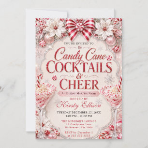 Peppermint Holiday Cocktail Party Invitation