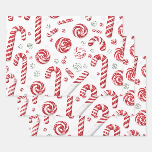 Peppermint Holidays Wrapping Paper Sheet (Set)