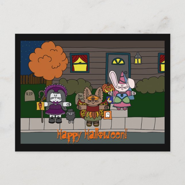 Peppermint Hollow Arrangeable Halloween Postcard (Front)