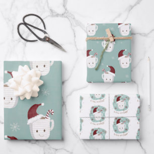Peppermint Hot Chocolate Christmas Gift Wrap Set