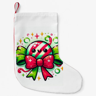 Peppermint Joy: Holiday Candy Character Small Christmas Stocking
