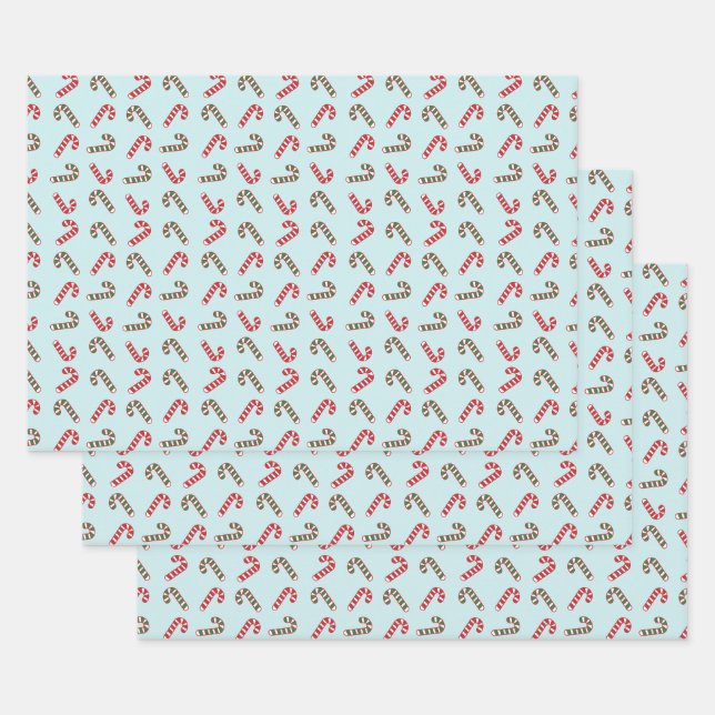 Peppermint Magic: Christmas Candy Cane Gift Paper (Set)