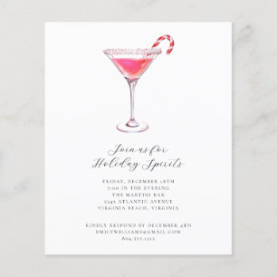 Peppermint Martini Holiday Cocktail Party Invite Flyer