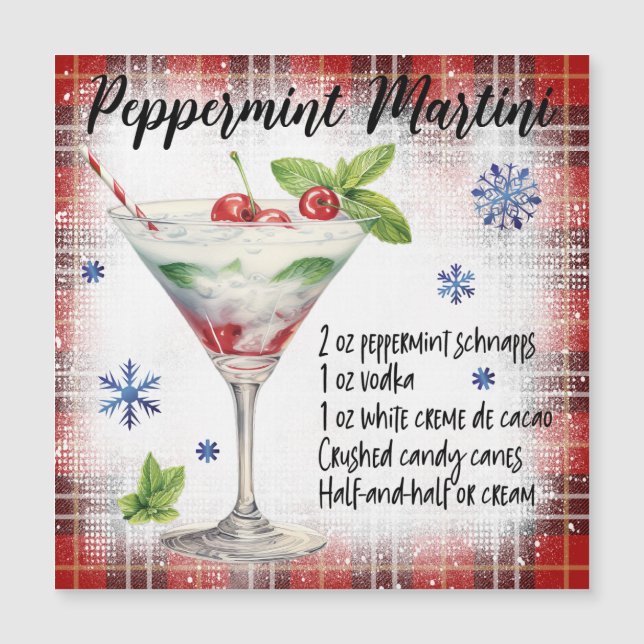 Peppermint Martini Magnetic Card (Front)
