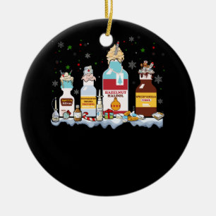 Peppermint Mocha Propofol Christmas Nurse ER ED IC Ceramic Ornament
