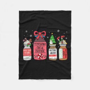 Peppermint Mocha Propofol Christmas Nurse Er Ed Ic Fleece Blanket