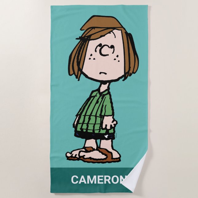 Peppermint Patty Rolling Eyes Beach Towel (Front)