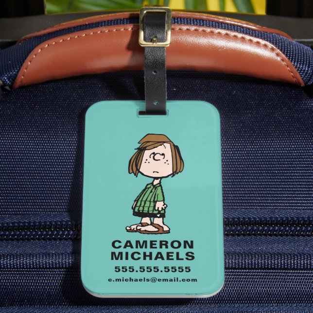 Peppermint Patty Rolling Eyes Luggage Tag (Front Insitu 2)