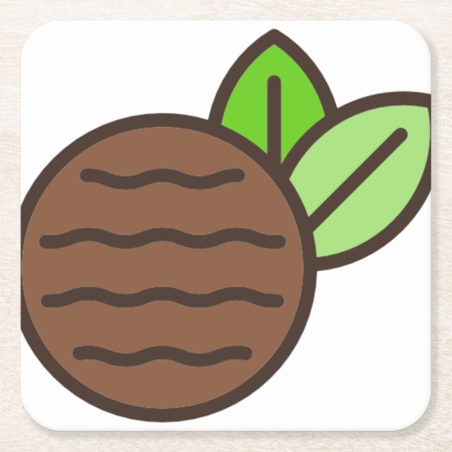 peppermint-patty square paper coaster (Front)