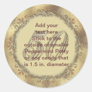 Peppermint Patty Stickers GOLD Anniversary FAVORS