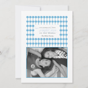 Peppermint Peacock Framed Holiday Photo Card