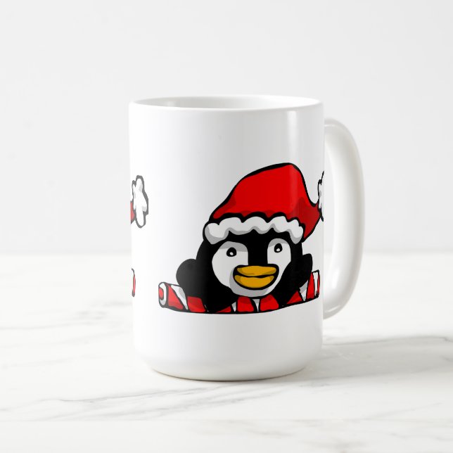 Peppermint Penguin Mug (Front Right)