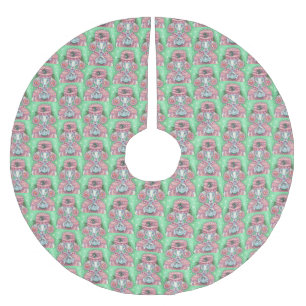 PEPPERMINT PINK POODLE CHRISTMAS TREE SKIRT Repeat