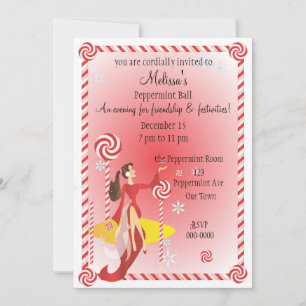 Peppermint Princess Sitting Pretty Invitation