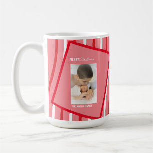 Peppermint Rainbow Christmas Pink Photo Coffee Mug