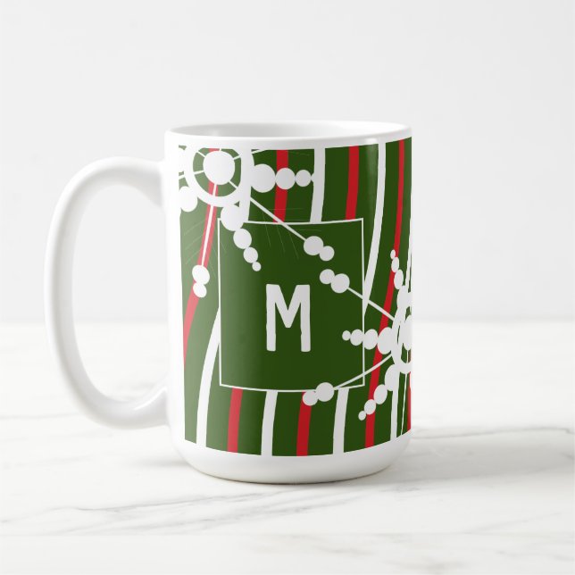 Peppermint Rainbow Christmas Snowflake Coffee Mug (Left)