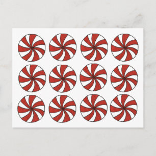 Peppermint Red White Starlight Mint Christmas Xmas Holiday Postcard