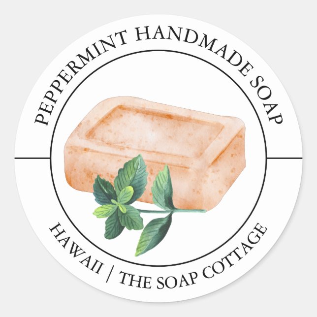 Peppermint Soap label (Front)