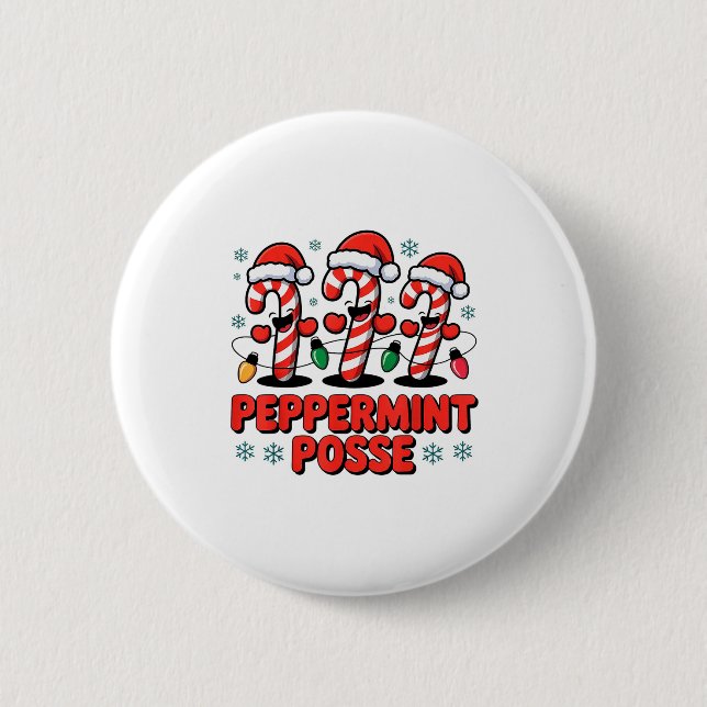 Peppermint Sse Candy Cane Funny Christmas Santa Ha 6 Cm Round Badge (Front)