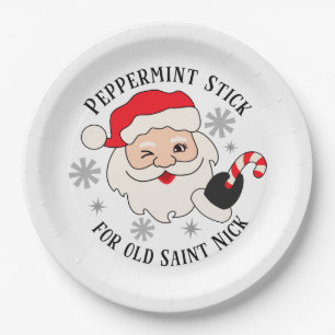 Peppermint Stick for Old Saint Nick Paper Plate