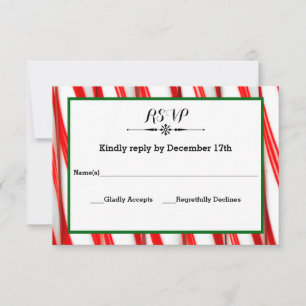 Peppermint Stripe Christmas - RSVP Response Card