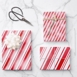 Peppermint Stripe Wrapping Paper Sheet