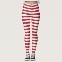 Peppermint Striped Christmas Holiday Leggings