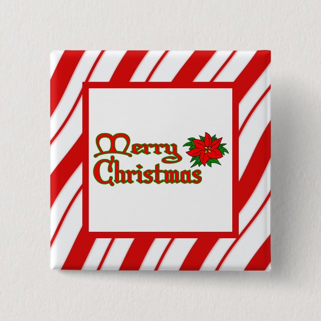 Peppermint Stripes 15 Cm Square Badge (Front)